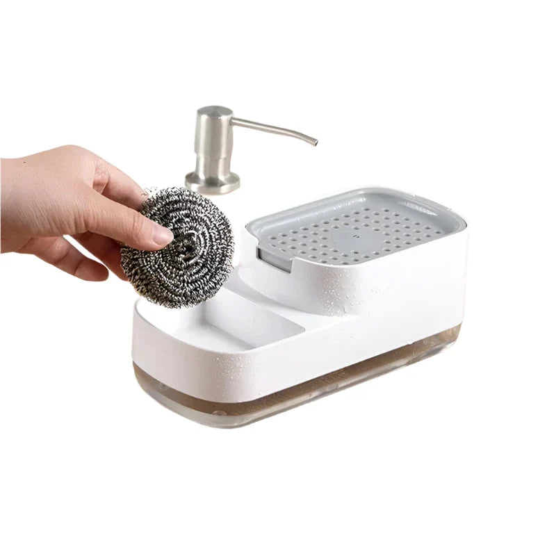 2 - in - 1 Soap Dispenser with Sponge Holder - Rain Bown Home