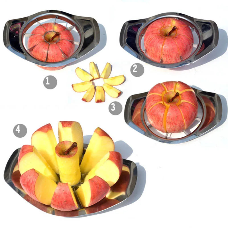 8-Blade Apple Slicer & Corer - Stainless Steel Fruit Divider