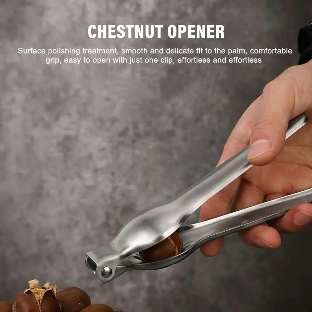 Stainless Steel Quick Chestnut Opener Quick Clip Walnut Pliers Cutter Opener Nut Cracker Sheller Kitchen Tools 2 in1 Nut Cracker