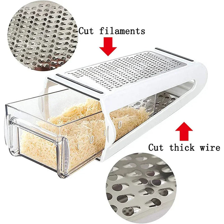 GrateMaster Pro: 2-in-1 Box Grater with Container